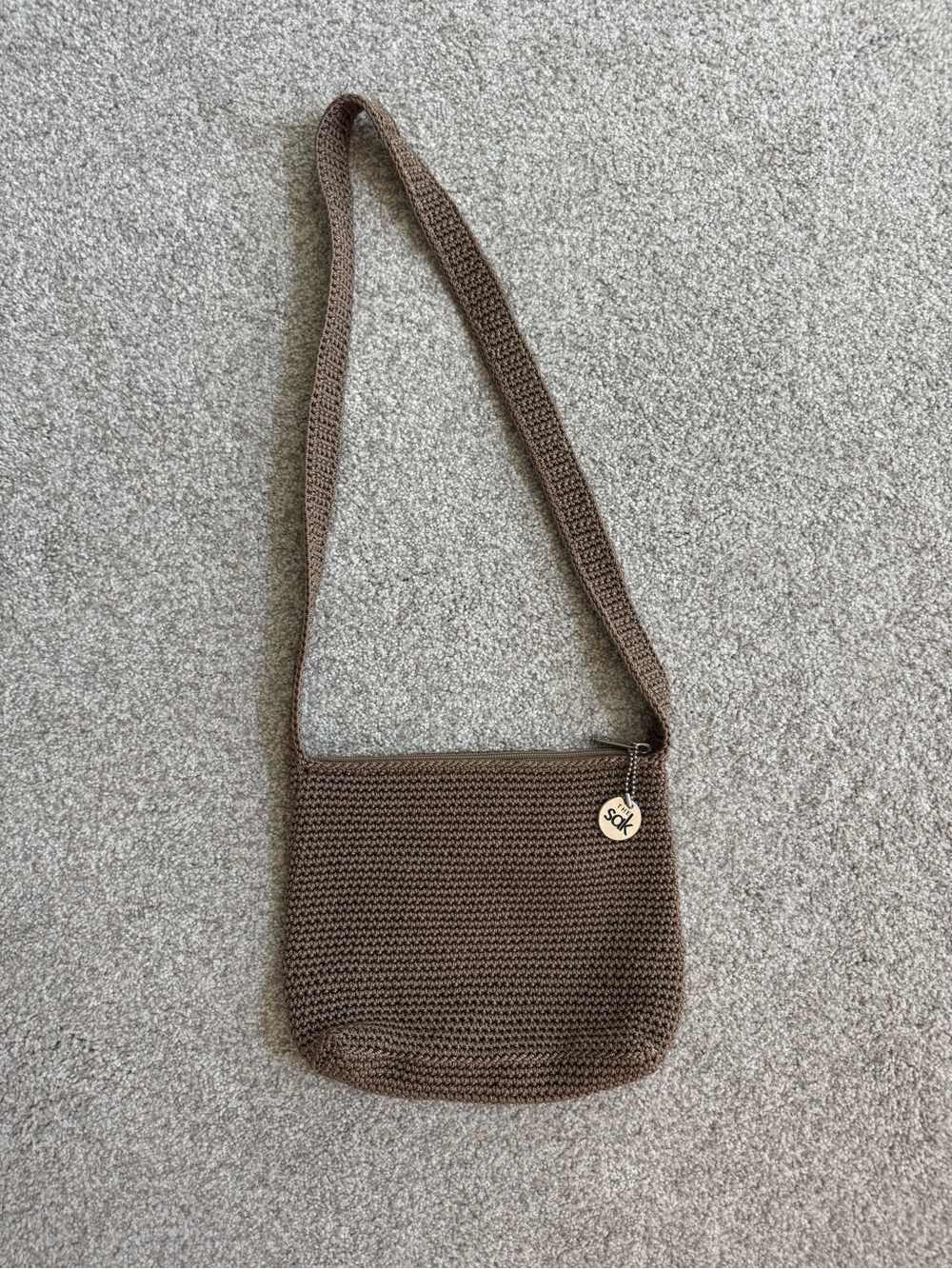 The Sak Tan Crochet Small Shoulder Bag